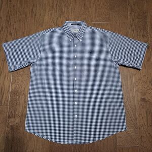 M Dumas & Sons Shirt Mens XL Plaid Seersucker Charleston SC Cotton